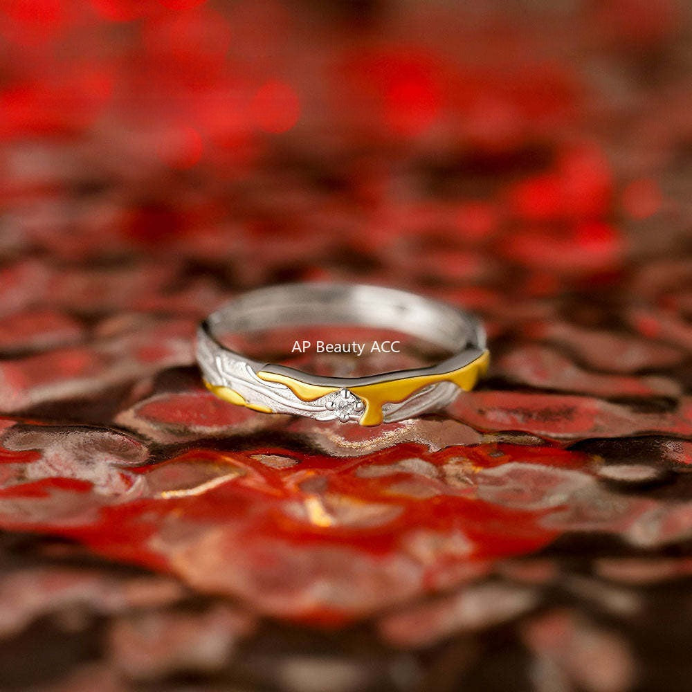 B관 - 999 실버 비정형 용암 텍스처 커플 반지 [YC4442R_1] 25.11-4