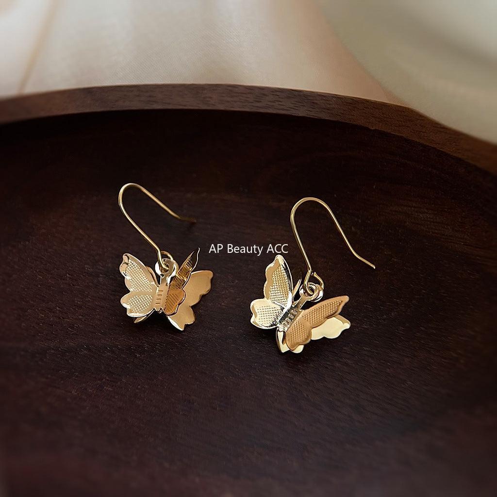 C관 - 핸드메이드 나비 디자인 14K 도금 귀걸이 [5815] 25.04-2