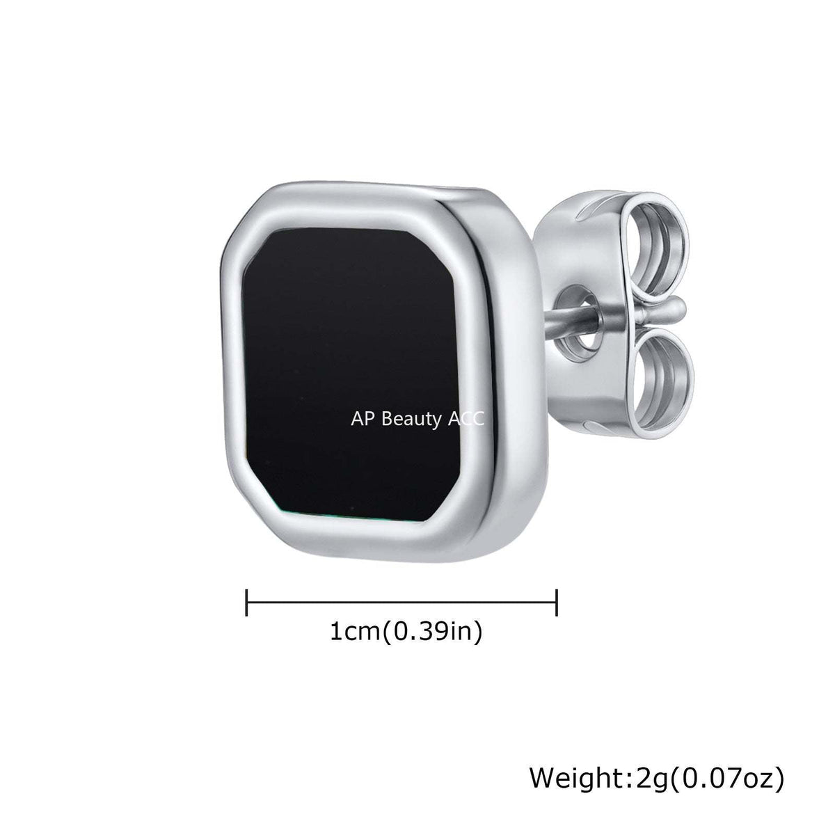 G관 - 스테인리스 스틸 심플 사각 모양 귀걸이 [ES-728] 25.12-2