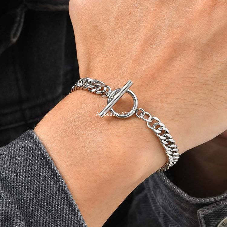 G관 - 스테인리스 스틸 체인 OT 고리 팔찌 [BR-1749] 25.12-1