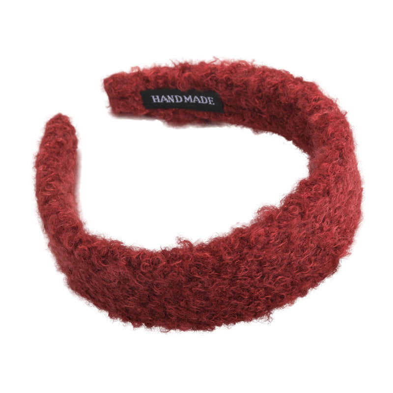 E관 - 양털 퍼 소재 와이드 볼륨 머리띠 [27649] 25.11-1
