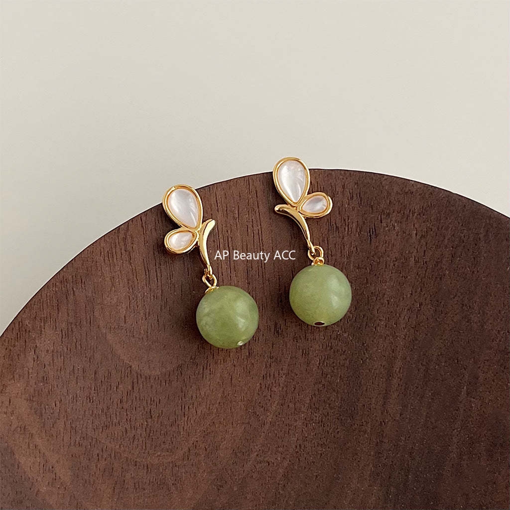 C관 - 자연석 진주 합성 터키석 핸드메이드 14K 도금 귀걸이 [4305] 24.06-2