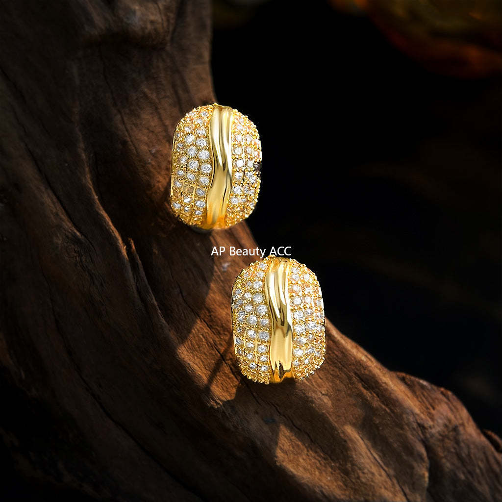 C관 - 925 은침 풀큐빅 볼드 귀걸이 [6992] 25.11-1