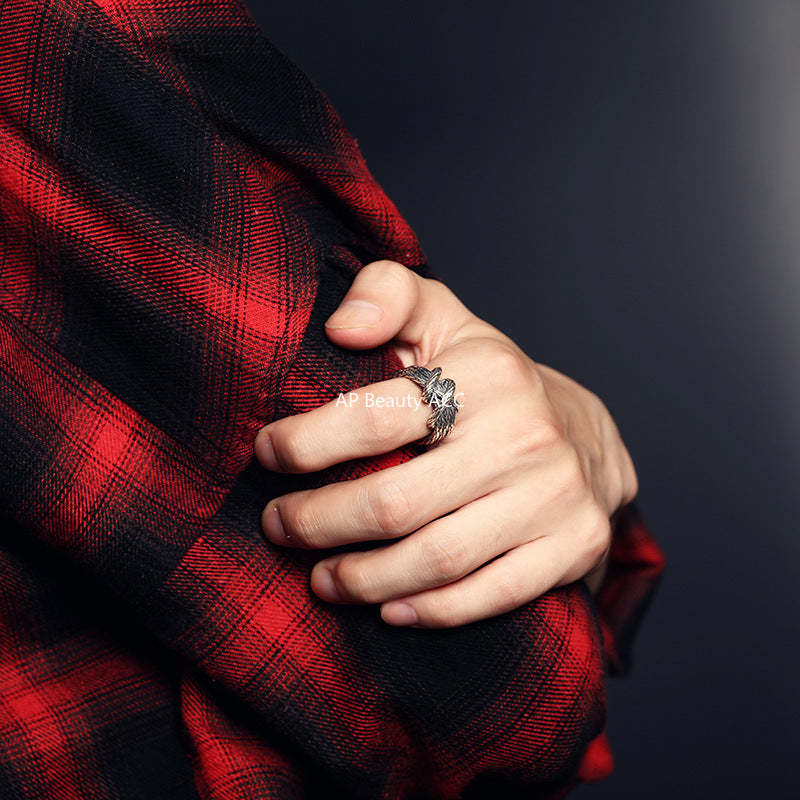 G관 - 로프 매듭 디자인 빈티지 실버색 오픈형 반지 [J2682] 25.11-4