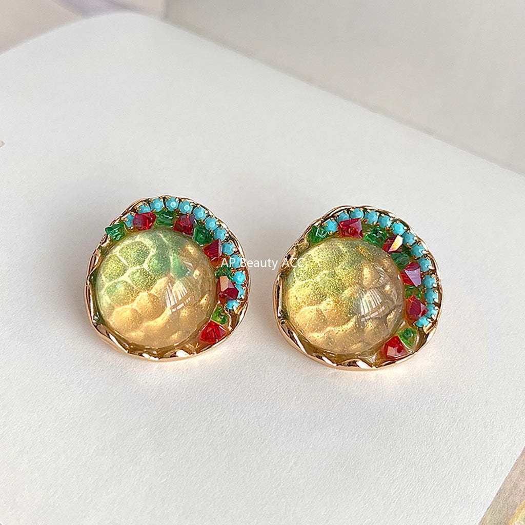 C관 - 보헤미안 스타일 화려한 여름 14K 도금 귀걸이 [4321] 24.06-3