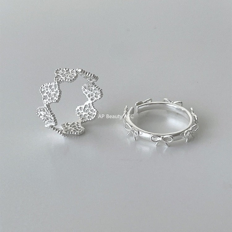 A관 - 925 실버 레이스 리본 디자인 오픈형 반지 [JZ-0726] 25.11-1