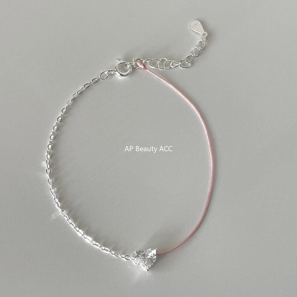 A관 - 925 실버 하트 십자가 디자인 큐빅 팔찌 [SL-487] 25.11-1