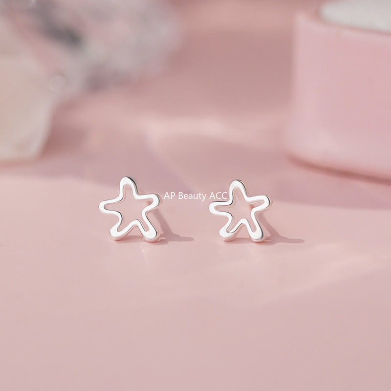 B관 - 999 실버 라인 플라워 귀걸이 [YC3219E_2] 25.10-1