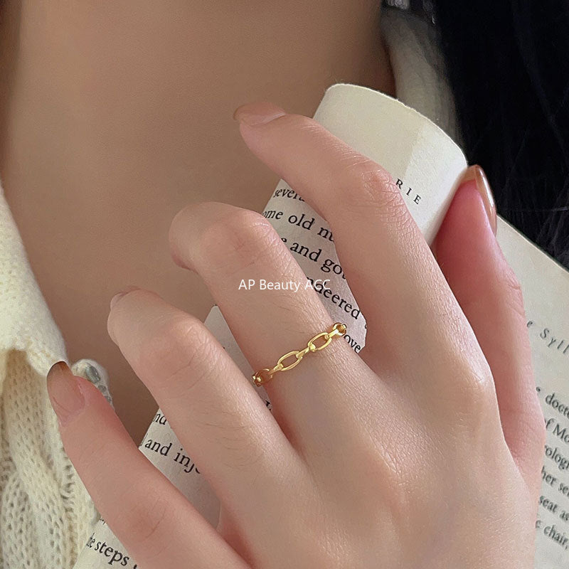 F관 - 925 실버 체인 디자인 오픈형 반지 [J1427] 25.10-1