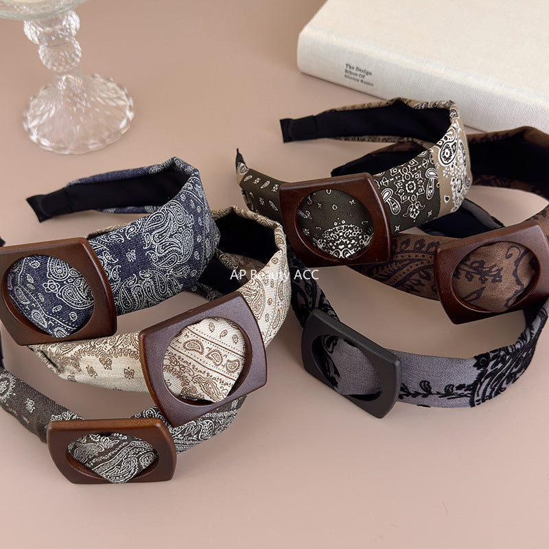 E관 - 멜라드톤 페이즐리 패턴 와이드 머리띠 [27546] 25.10-1