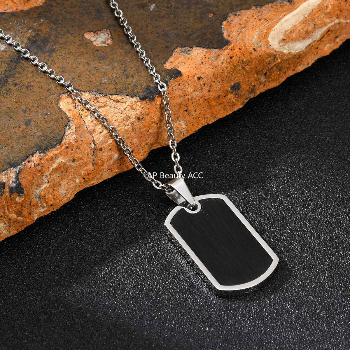 G관 - 스테인리스 태그 플레이트 펜던트 목걸이 [PN-2236] 25.11-2
