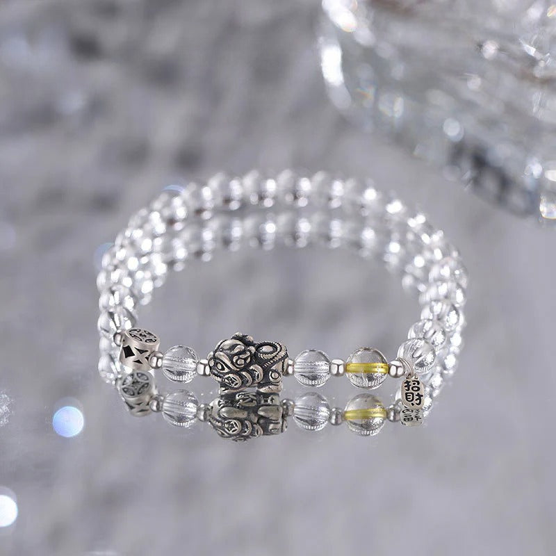 B관 - 999 실버 빈티지 행운 비즈 커플 팔찌 [YC4444SL_1] 25.10-3