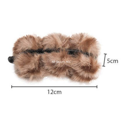 E관 - 퍼 소재 3구 디자인 호피무늬 집게핀 [27619] 25.10-5