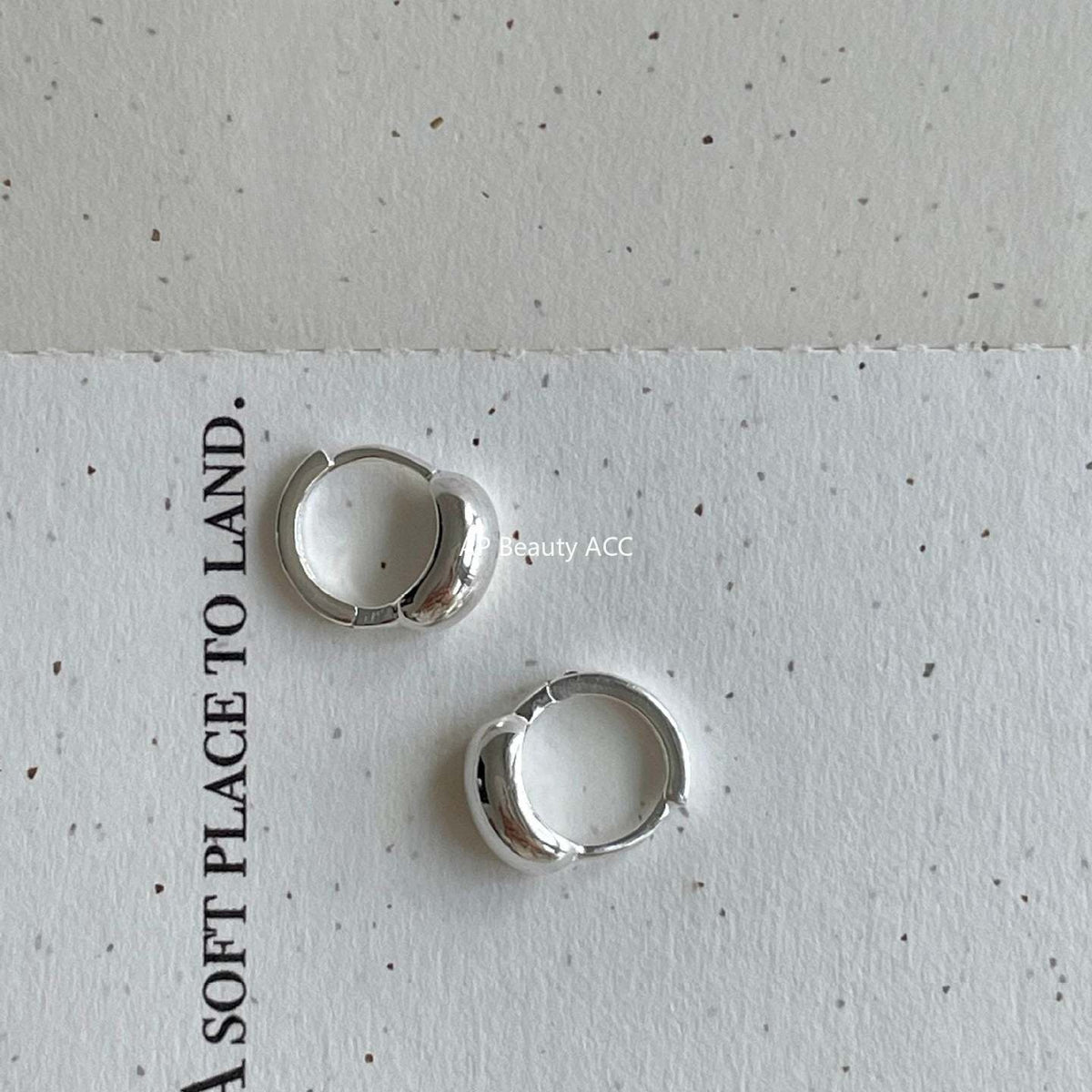 F관 - 925 실버 곡선형 볼드 링 귀걸이 [C1422] 25.11-4