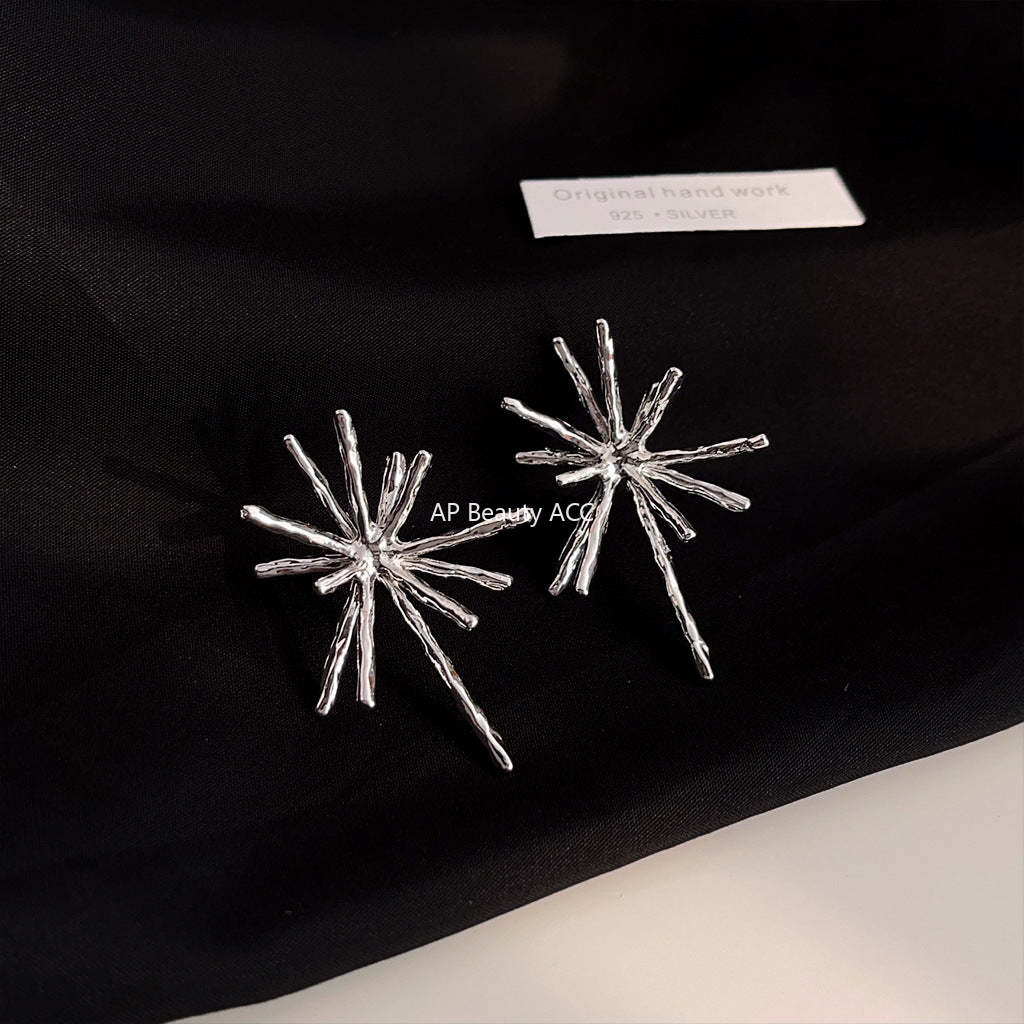 C관 - 불꽃 디자인 14K 도금 고급스러운 독창적 패션 귀걸이 [3585-3586] 24.01-2