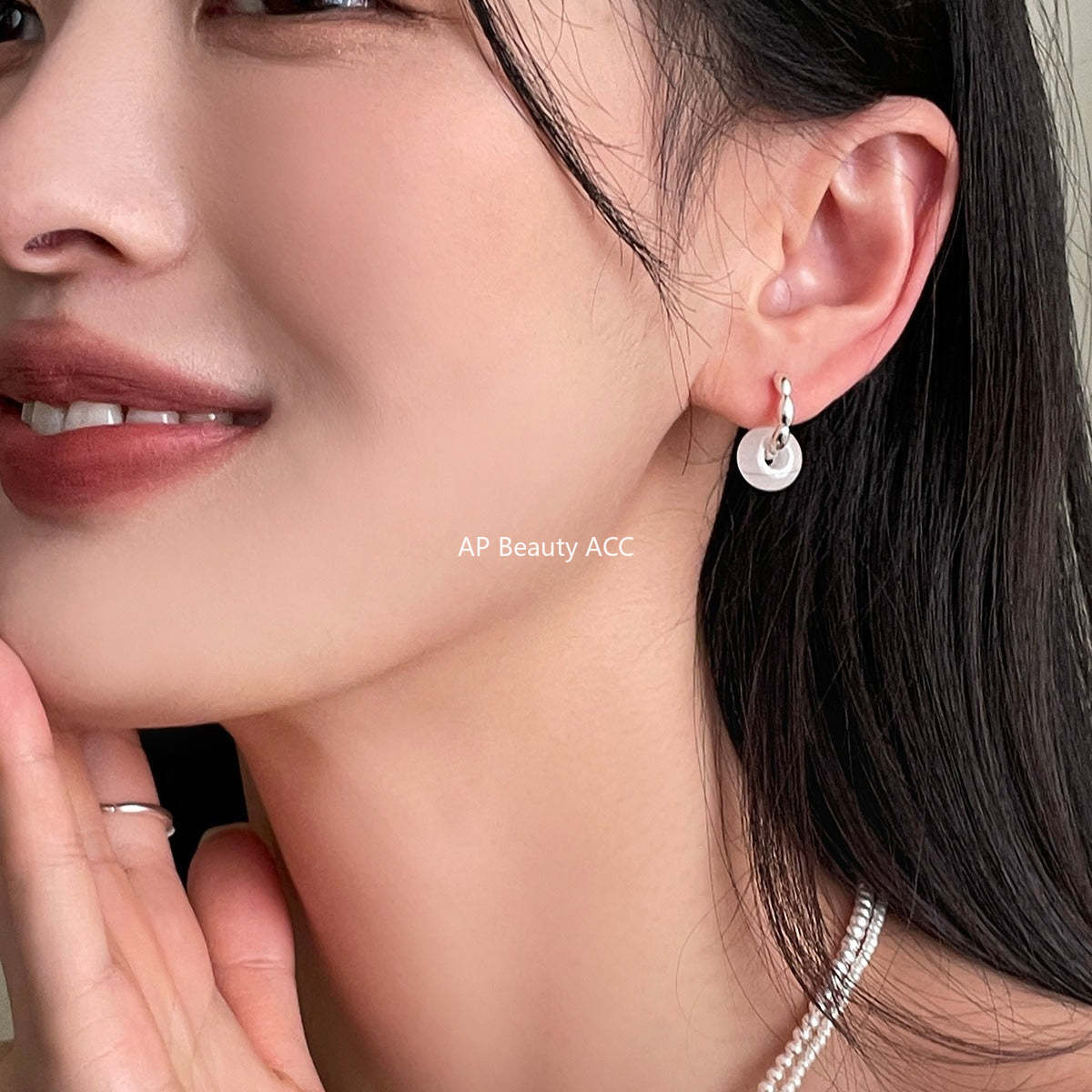 A관 - 925 은침 점박이 천연석 펜던트 귀걸이 [EH-2867] 24.05-5