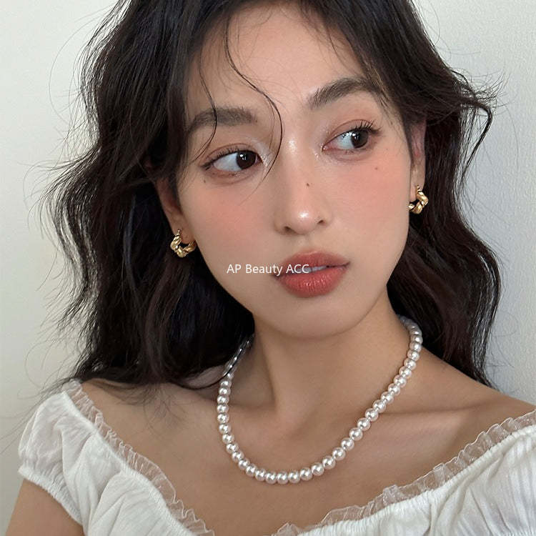 A관 - 925 은침 큐빅 크루아상 모양 후프 귀걸이 [EH-4116] 25.10-5