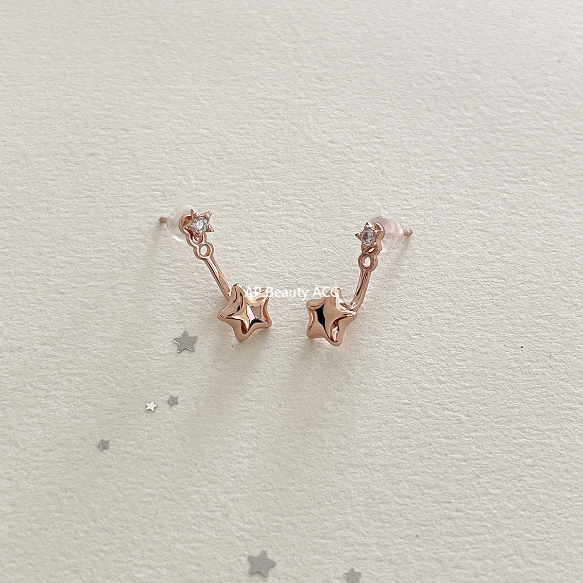 A관 - 925 은침 큐빅 별 디자인 후크형 귀걸이 [EH-4172] 25.10-4