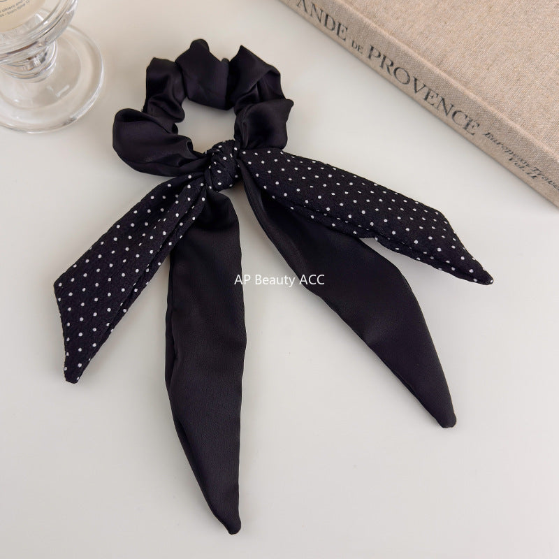 E관 - 도트 패턴 리본 디자인 머리끈 헤어밴드 [27568] 25.10-3