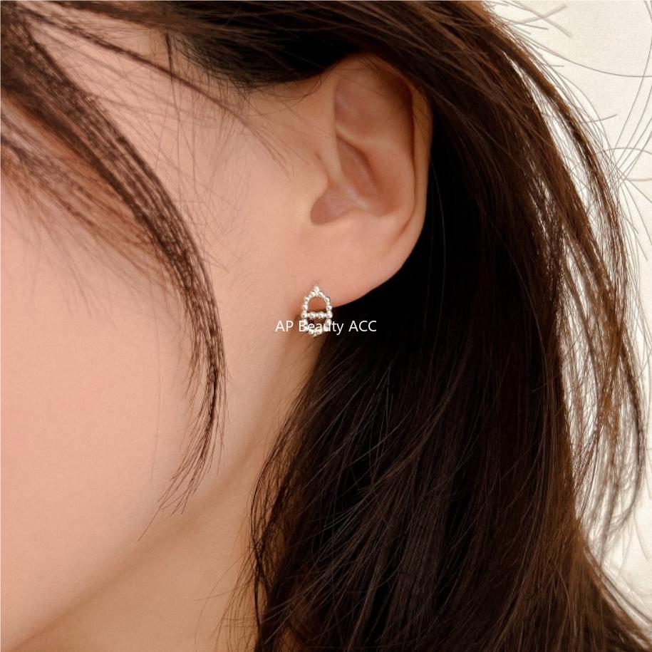 F관 - 925 실버 라운드 볼 디자인 귀걸이 [C1101] 25.06-3