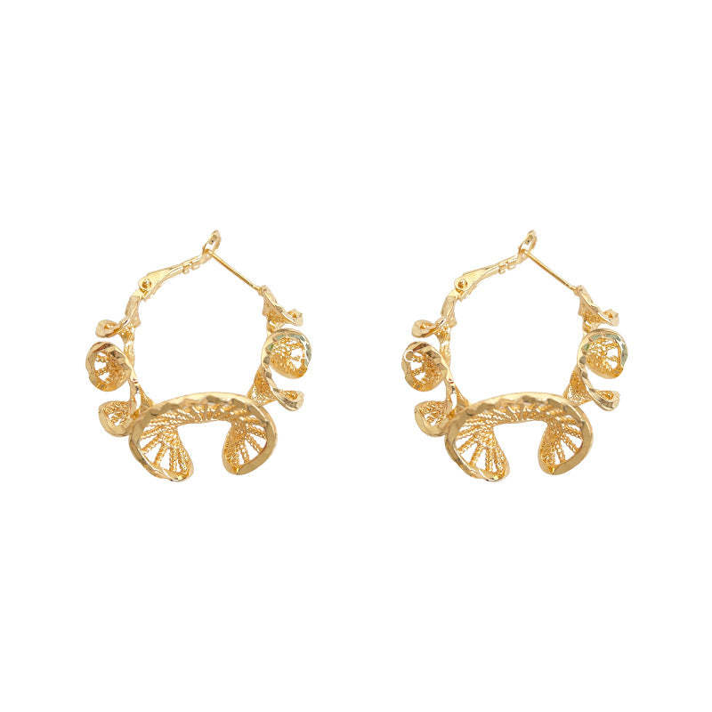 C관 - 레이스 장식 입체 트위스트 925 은침 귀걸이 [6790] 25.09-4