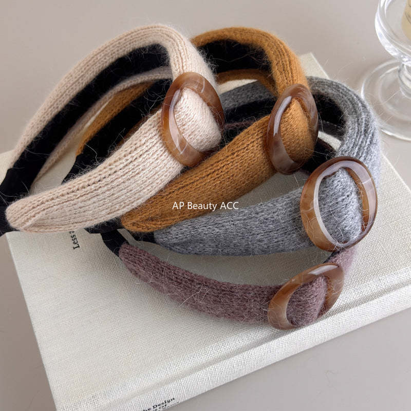 E관 - 니트 벨트 디자인 와이드 볼륨 머리띠 [27601] 25.10-4