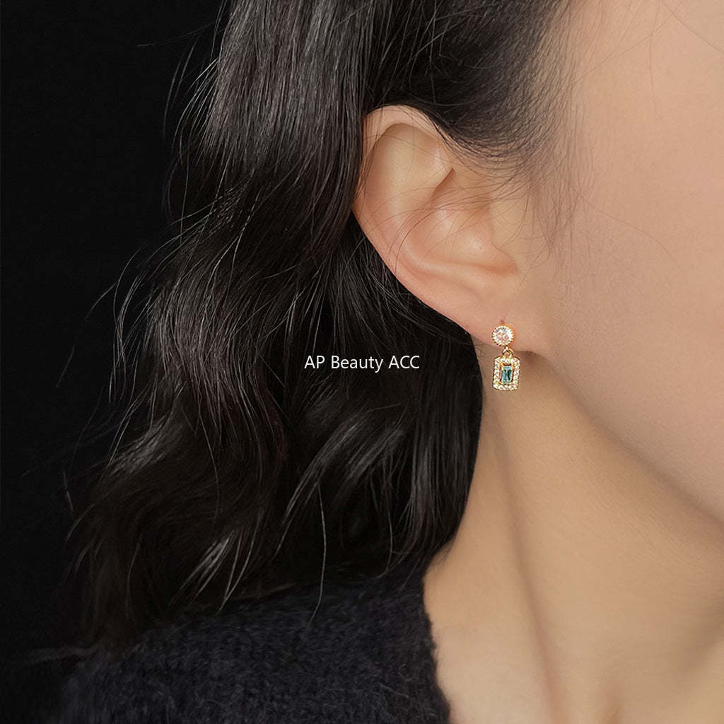 C관 - 큐빅 블루톤 디자인 미니 데일리 귀걸이 [5706-5707] 25.03-3