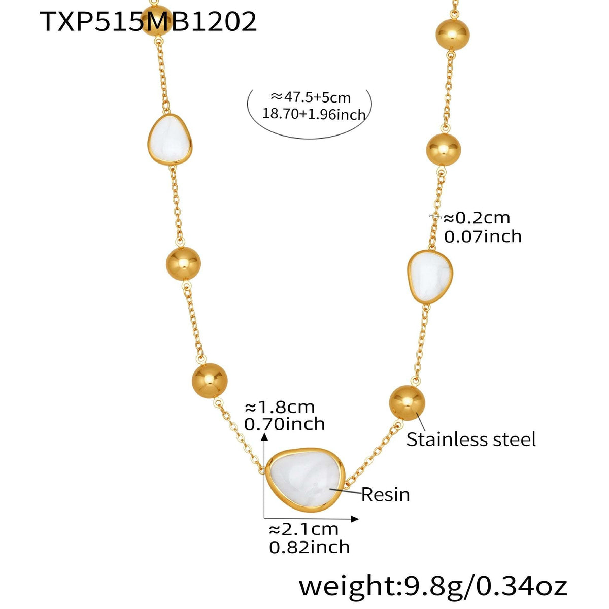 D관 - 컬러 레진 큐빅 하트 18K 도금 스테인리스 스틸 목걸이 팔찌 [TXP515] 25.12-2