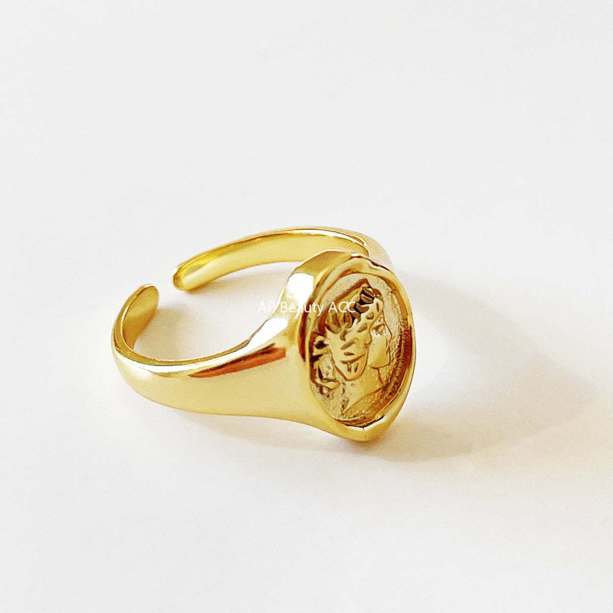F관 - 925 실버 원형 유럽 인물상 디자인 반지 [J1134] 25.10-4