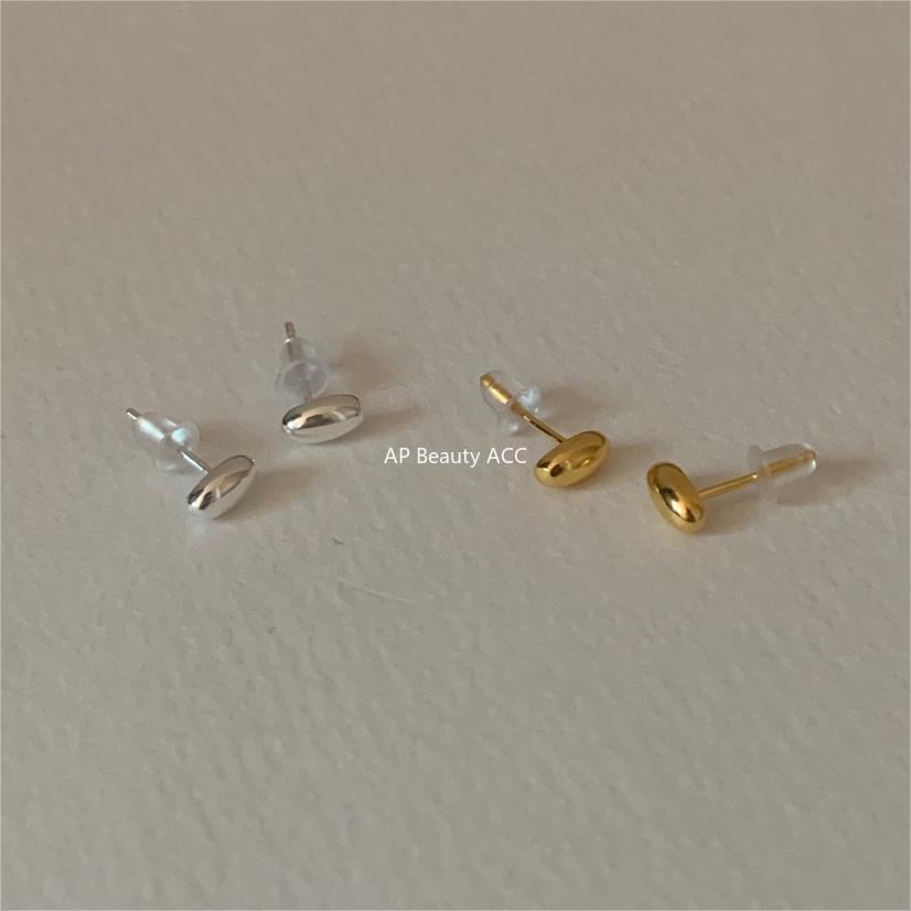 F관 - 925 실버 타원형 스터드 귀걸이 [C1248] 25.10-2