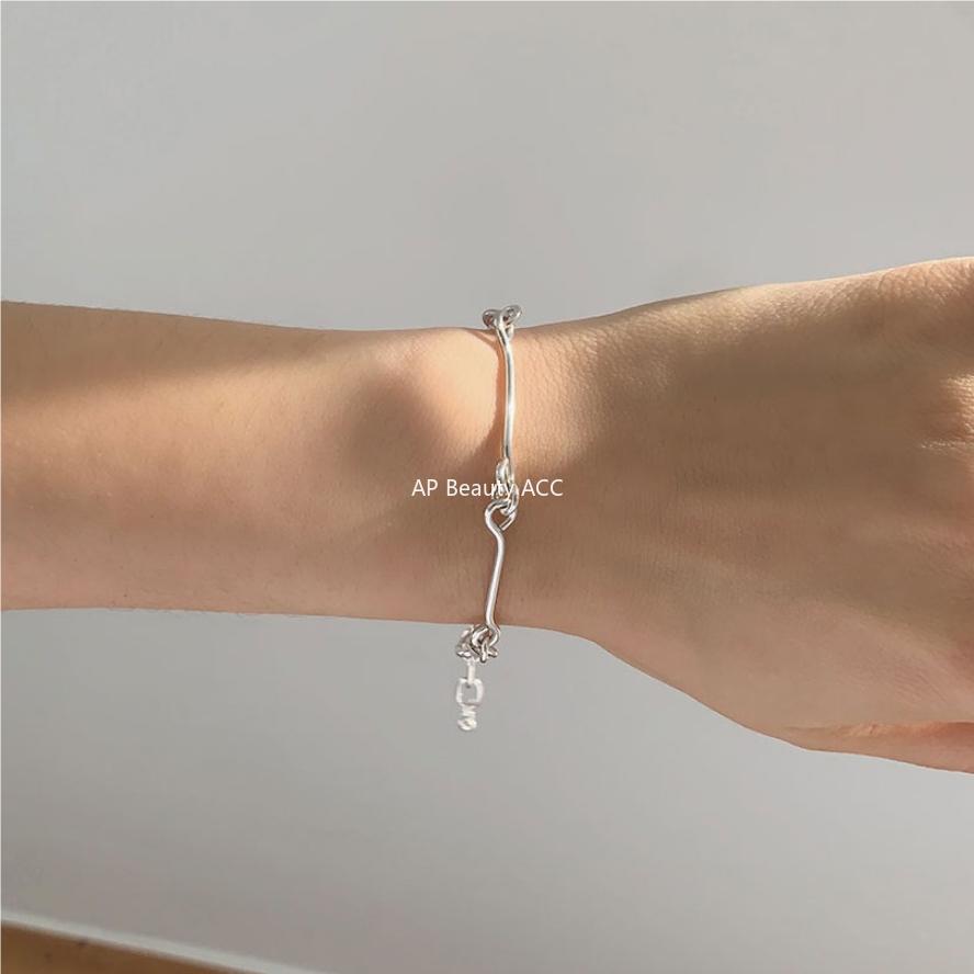 F관 - 925 실버 얇은 연결 라인 디자인 팔찌 [A335] 25.10-4