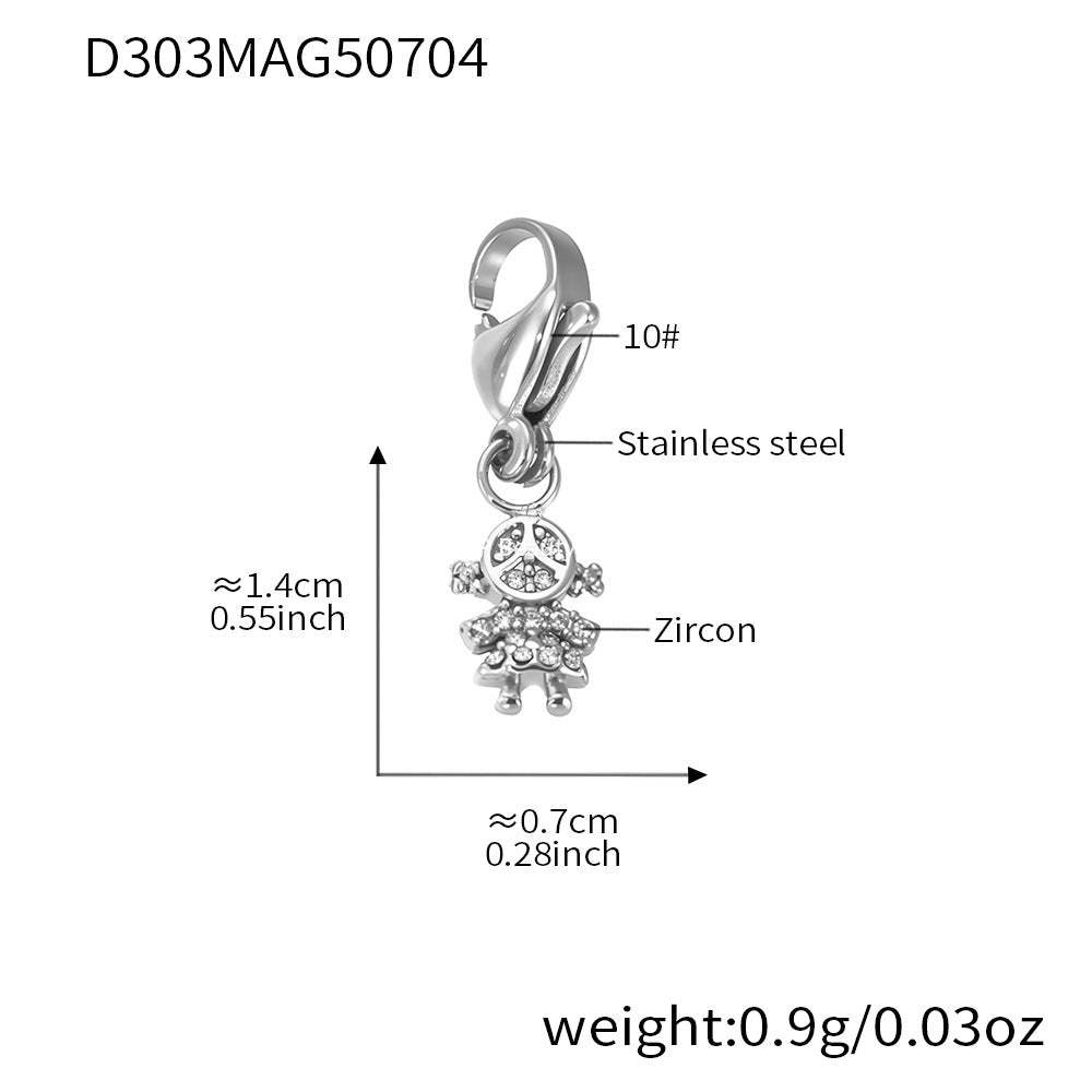 D관 - 스테인리스 스틸 DIY 다중 펜던트 팔찌 목걸이 [E670] 25.09-4