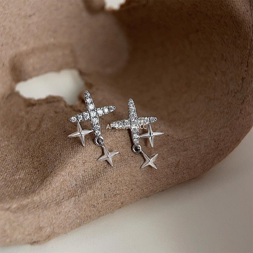 C관 - 팔각 별 큐빅 장식 귀걸이 세련된 귀걸이 [3648] 24.03-4