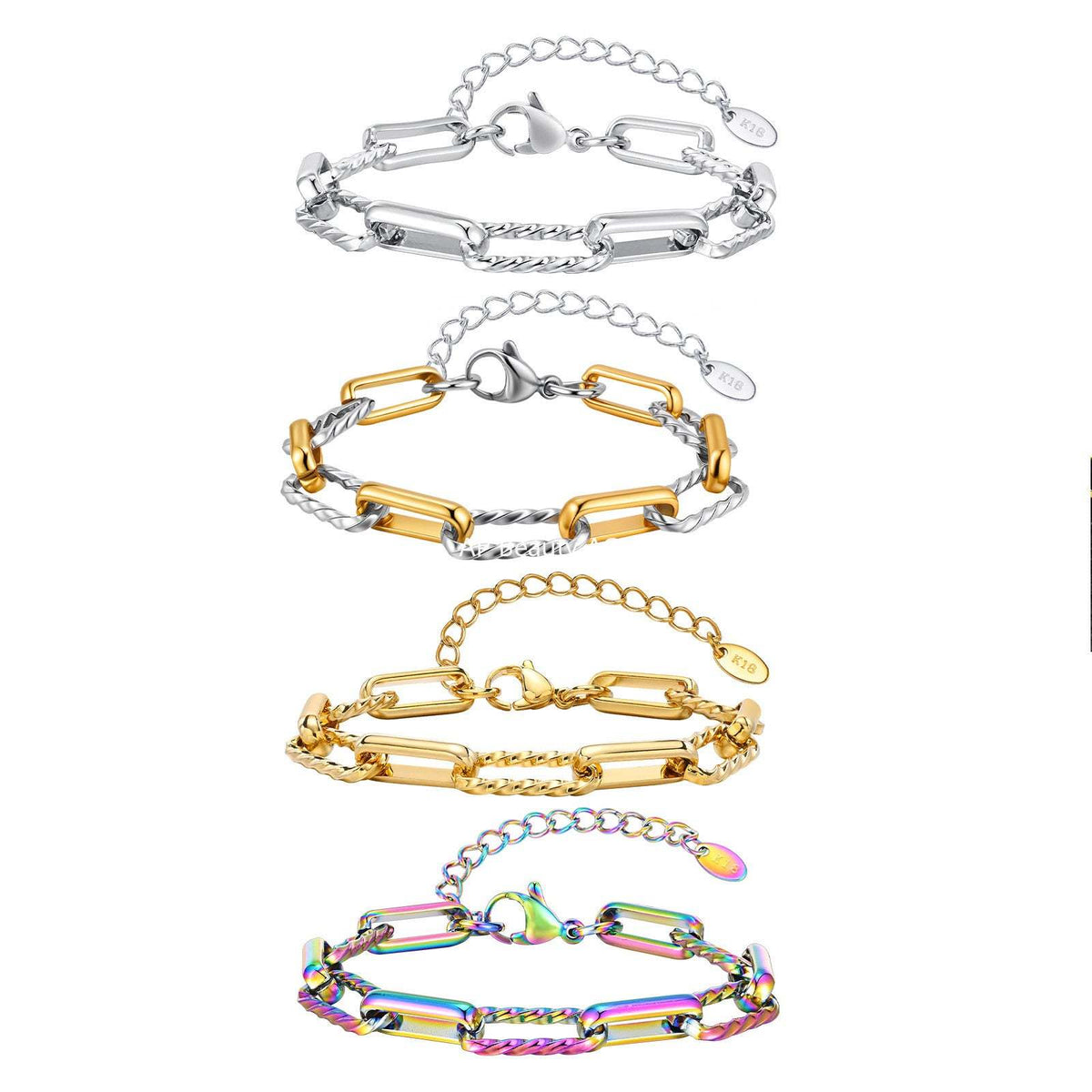 G관 - 스테인리스 스틸 핸드메이드 체인 팔찌 [BR-1705] 25.10-5