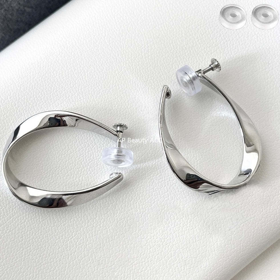 A관 - 심플 뫼비우스 디자인 귀찌 귀걸이 [EJ-55] 25.12-1