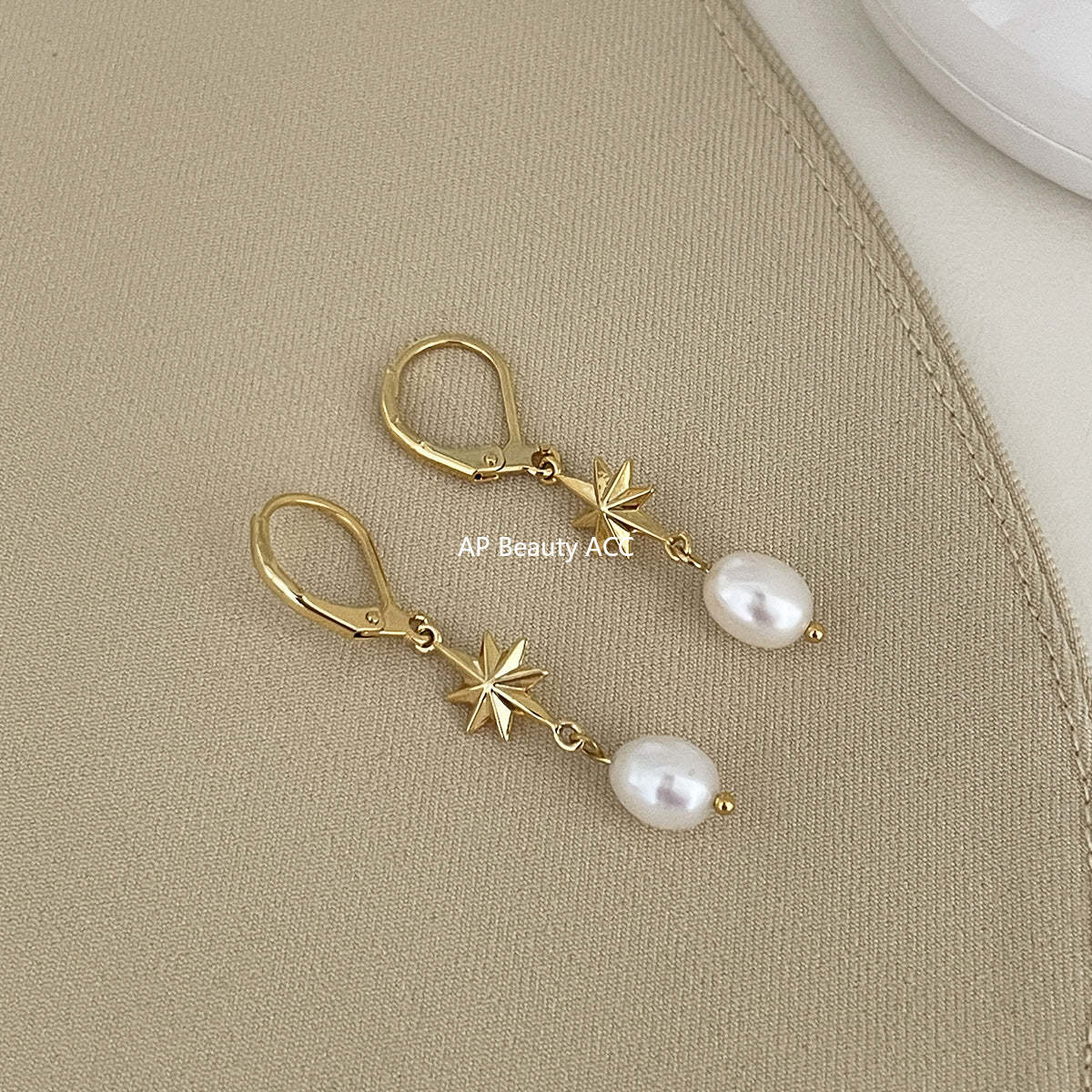 A관 - 925 은침 팔각별 진주 드롭 귀걸이 [EH-4000] 25.10-2