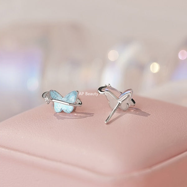 B관 - 999 실버 나비 큐빅 라인 귀걸이 [YC4732E_1] 25.10-3