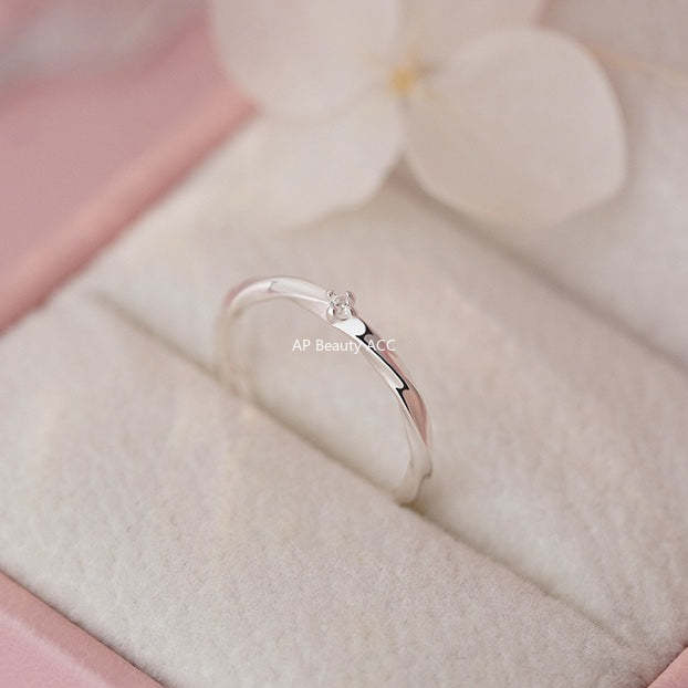 B관 - 999 실버 큐빅 뫼비우스 꼬임 반지 [YC3054R_1] 25.09-4