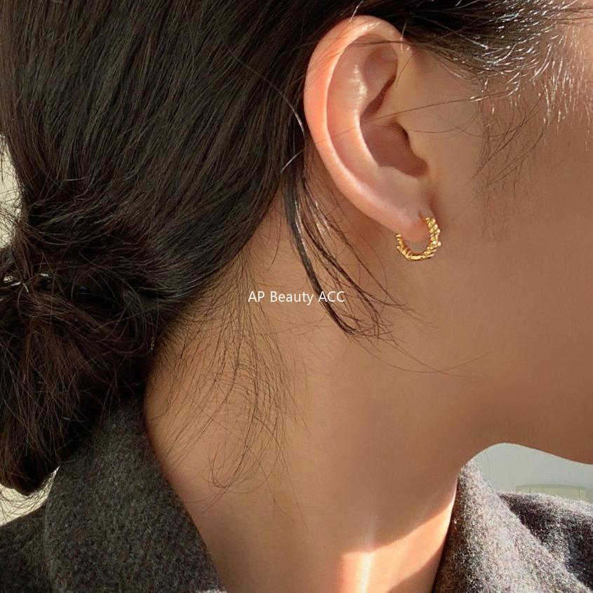 F관 - 925 실버 나선 꼬임 패턴 링 귀걸이 [C1026] 25.11-2