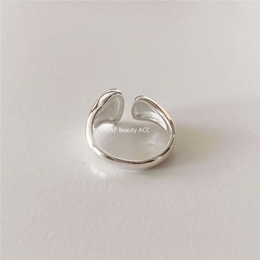 F관 - 925 실버 유선형 디자인 오픈형 반지 [J1824] 25.10-4