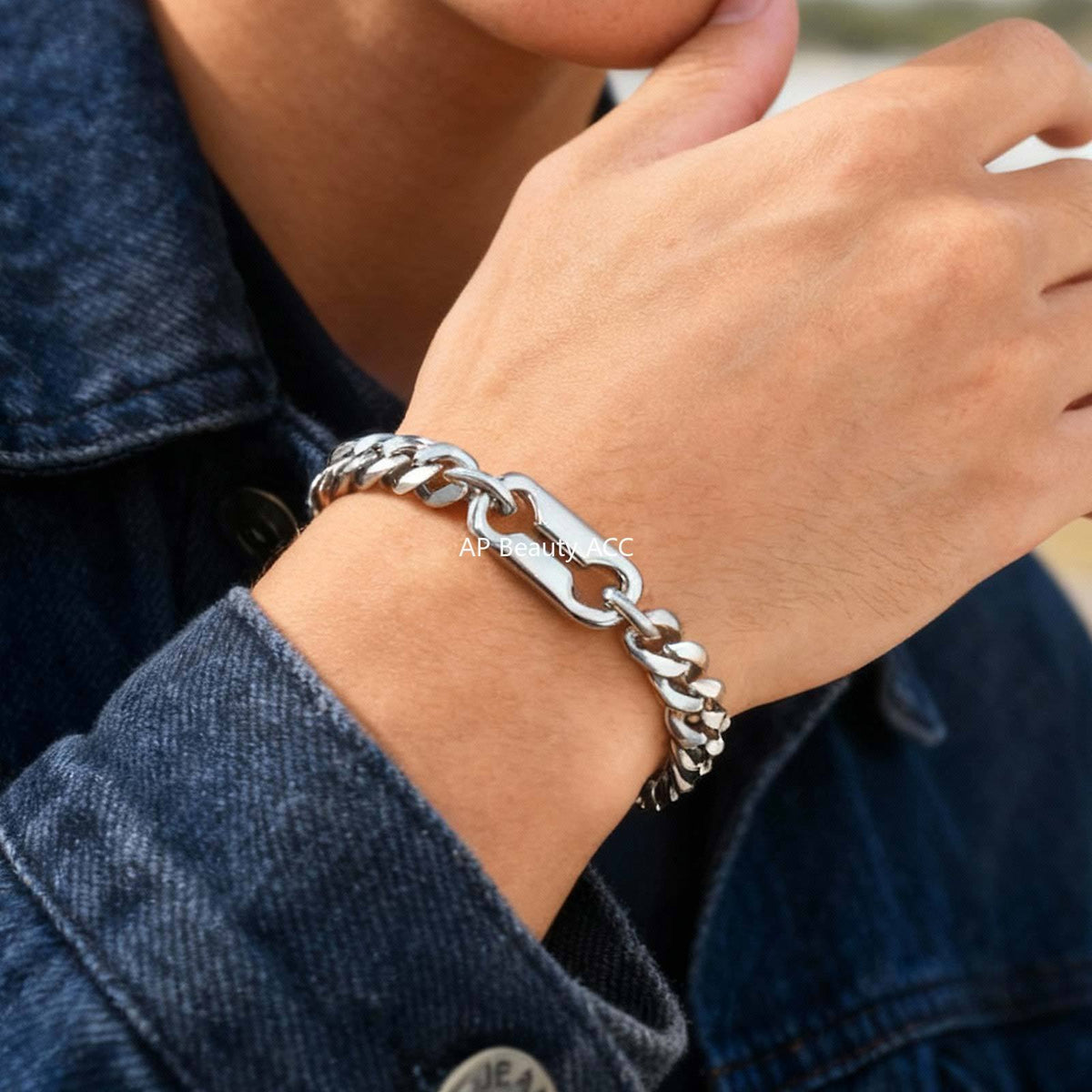 G관 - 스테인리스 스틸 8자 볼드 체인 팔찌 [BR-2632] 25.12-1