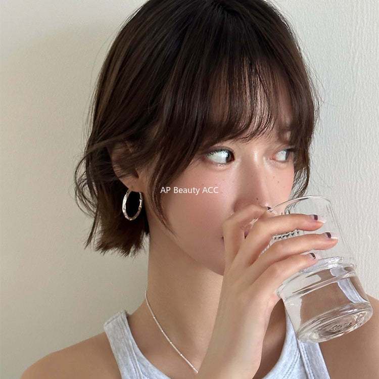 A관 - 925 은침 비정형 심플 링 귀걸이 [EH-4122] 25.12-2