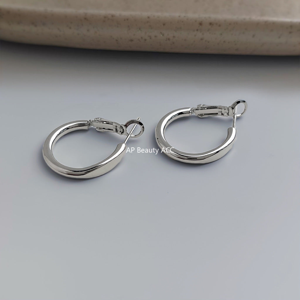 C관 - 925 은침 원형 링 미니멀 귀걸이 [7017] 25.11-1