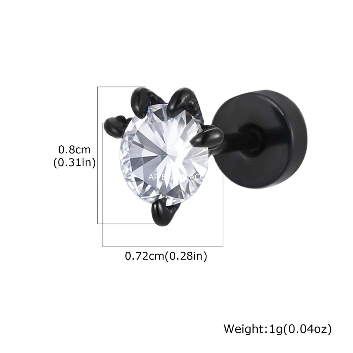 G관 - 화이트 큐빅 드래곤클로 스테인리스 귀걸이 [ES-767B] 25.11-3