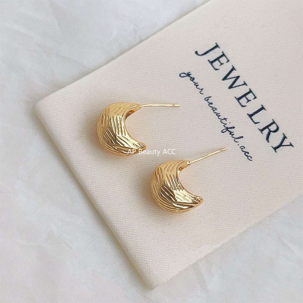 C관 - 간결한 고급스러운 14K 도금 은침 귀걸이 [4087] 24.05-4