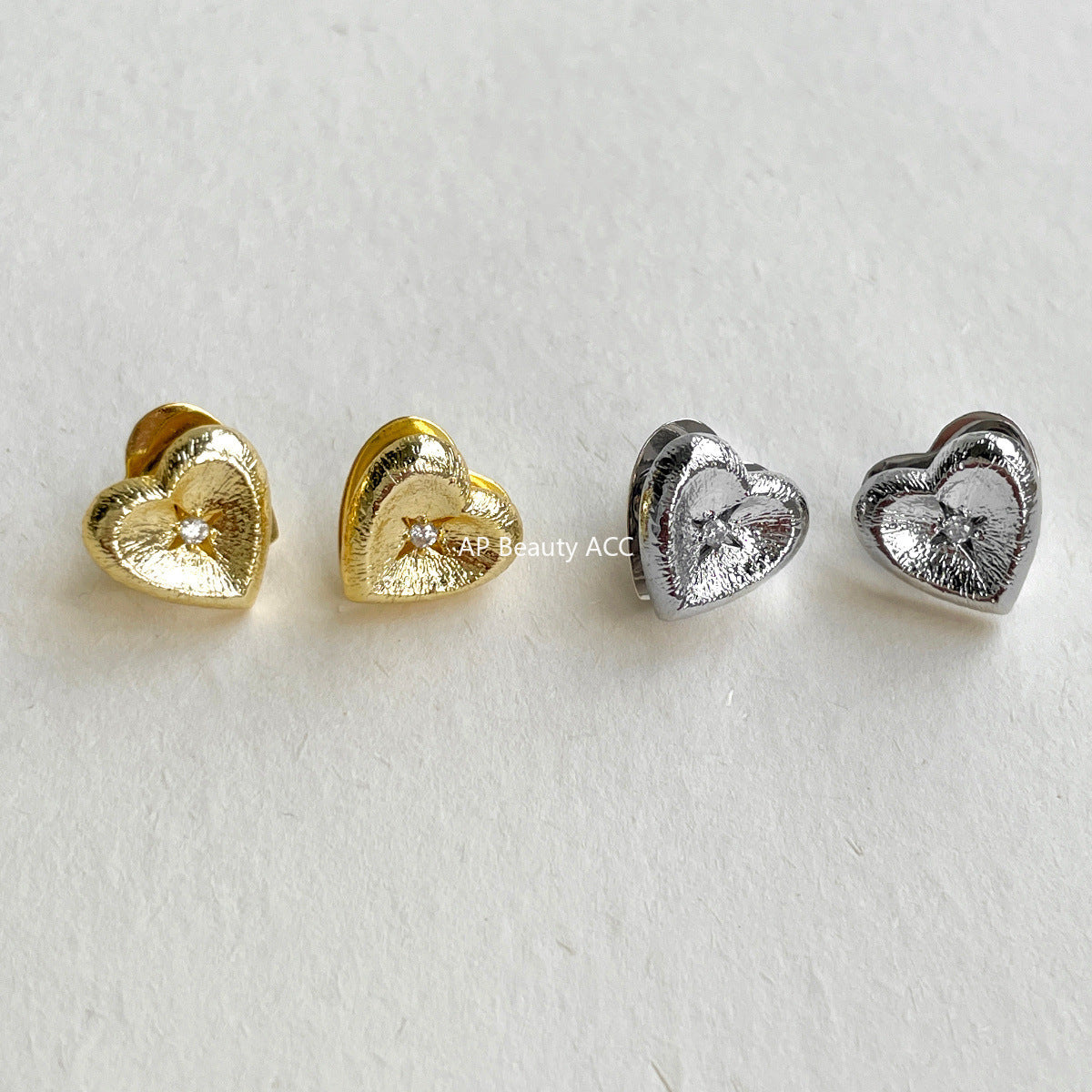 A관 - 925 은침 하트 큐빅 귀걸이 [EH-4013] 25.10-1