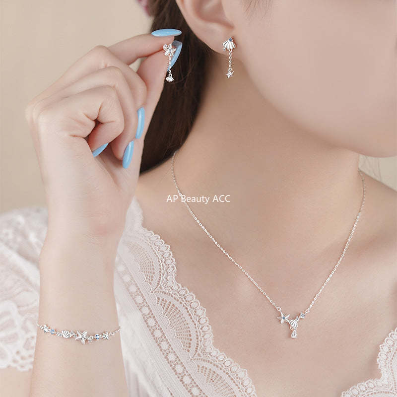 B관 - 999 실버 불가사리 디자인 목걸이 귀걸이 팔찌 [YC2154N_1 YC4522SL_1 YC3048E_1] 25.07-4