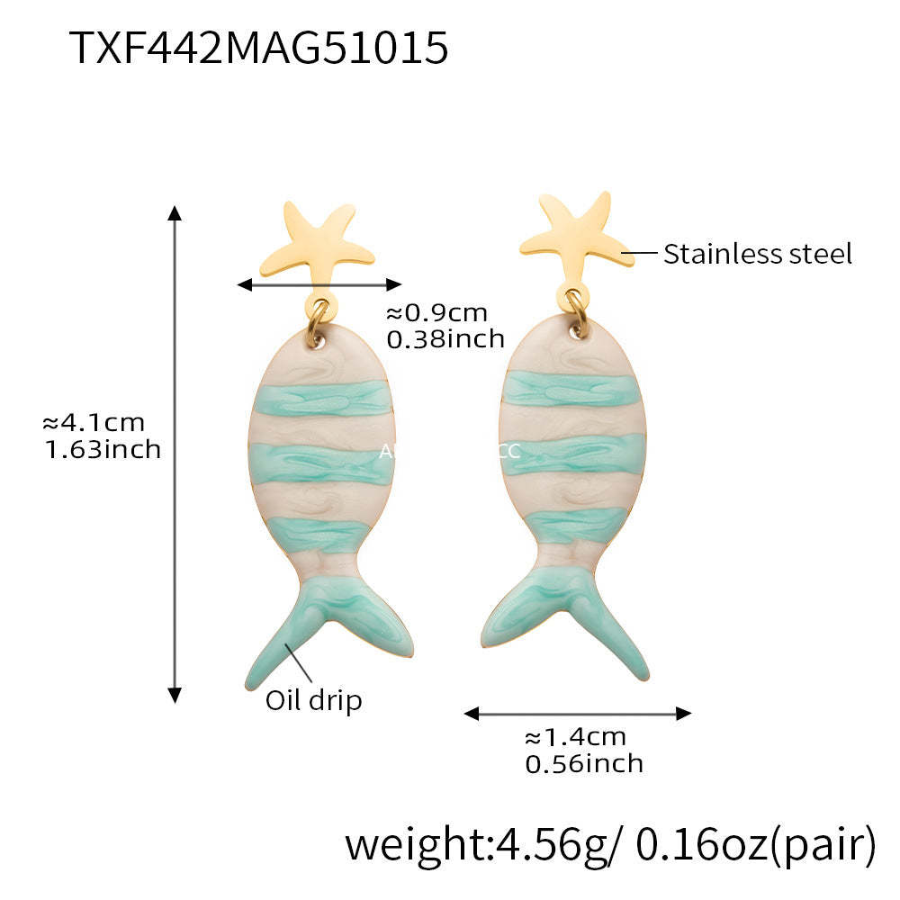 D관 - 스테인리스 스틸 문어 물고기 큐빅 펜던트 목걸이 팔찌 귀걸이 [TXP441] 25.10-4