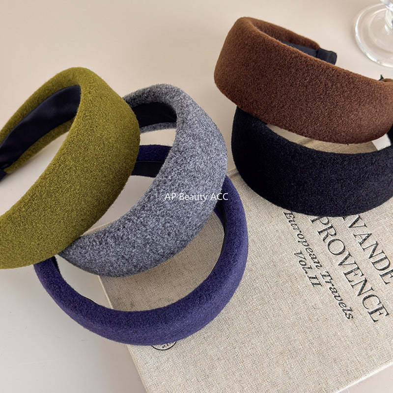 E관 - 모직 울 소재 볼륨 와이드 머리띠 [27699] 25.11-3