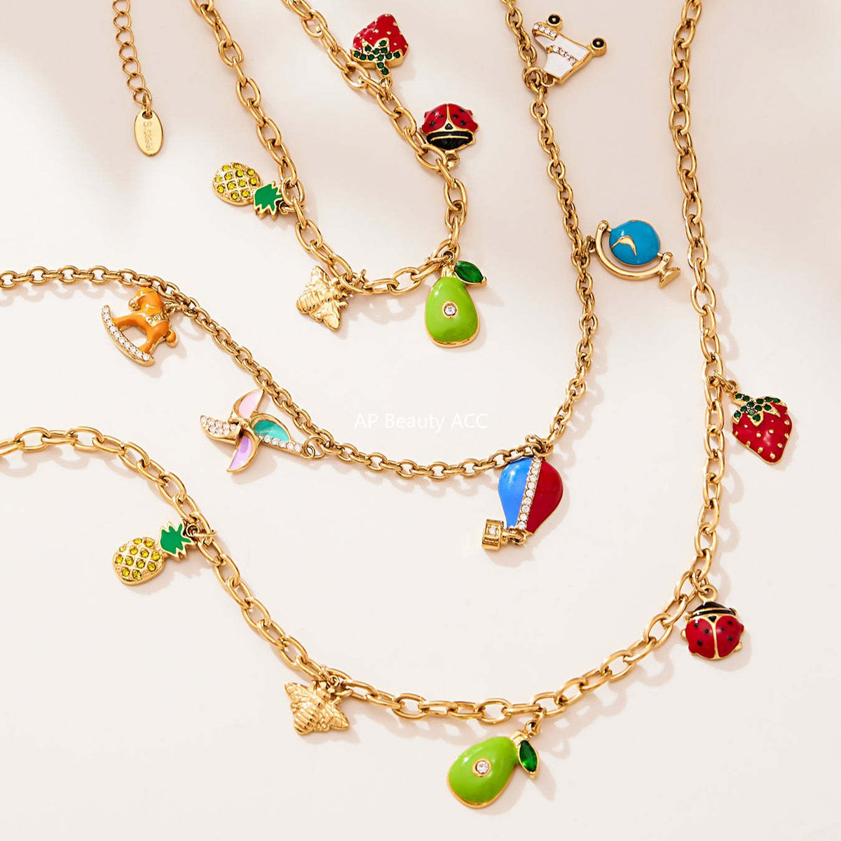 D관 - 스테인리스 스틸 큐빅 과일 열기구 지구본 펜던트 목걸이 팔찌 반지 [TXP422] 25.10-4